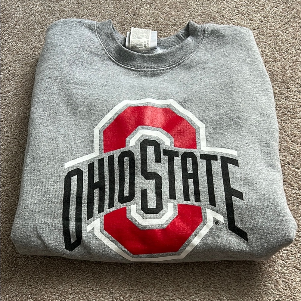 Champion Gray and Red Sweatshirt with Athletic Logo